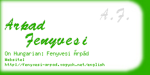 arpad fenyvesi business card